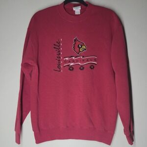 Vintage 90s Louisville Cardinals Embroidered Logo Pullover Sweatshirt Mens M